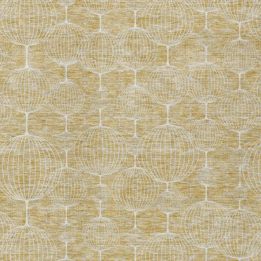 Gold Ivory And Beige Geometric Washable Indoor Outdoor Area Rug Photo 6