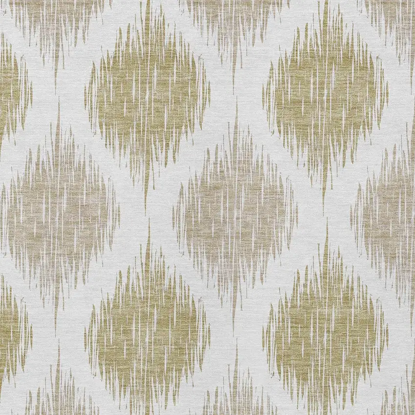Gold Ivory And Beige Ikat Washable Indoor Outdoor Area Rug Photo 6