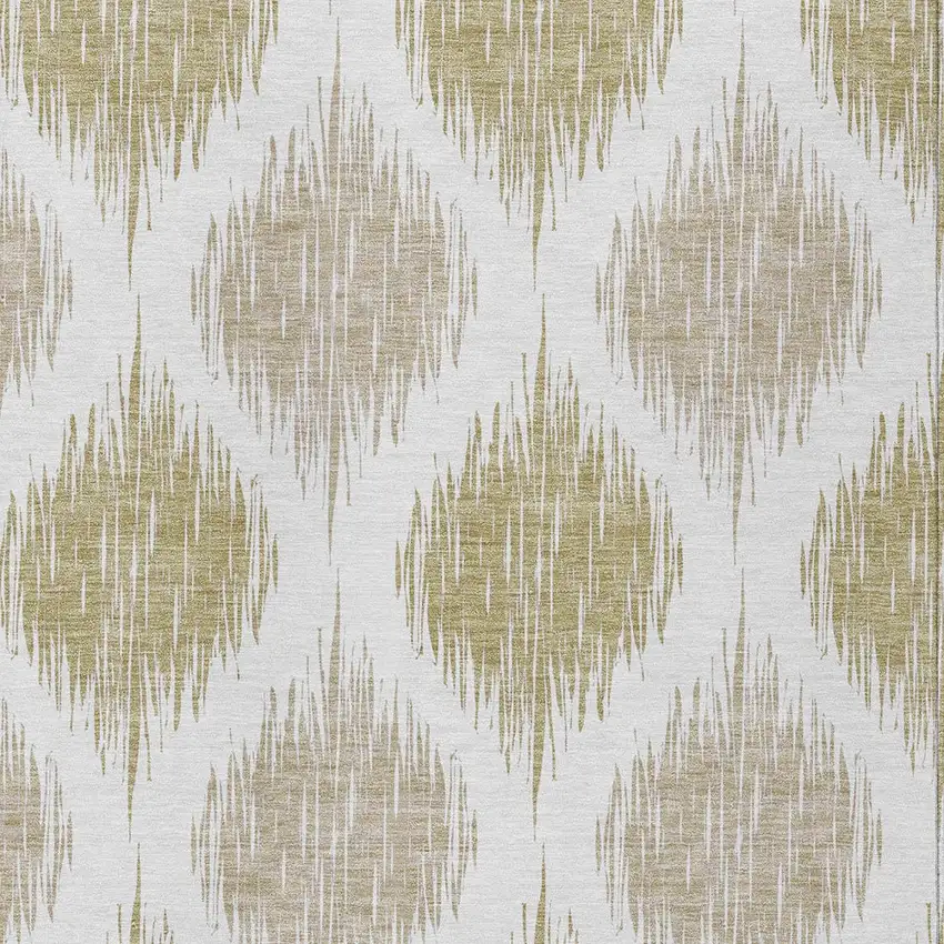 Gold Ivory And Beige Ikat Washable Indoor Outdoor Area Rug Photo 6