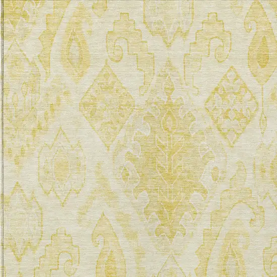 Gold Ivory And Beige Moroccan Washable Indoor Outdoor Area Rug Photo 5