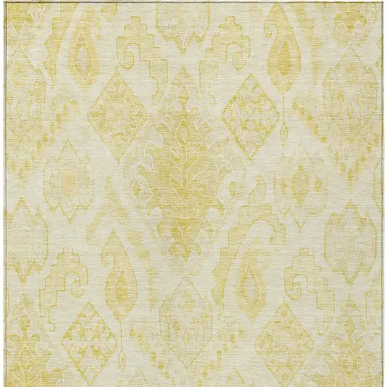 Gold Ivory And Beige Moroccan Washable Indoor Outdoor Area Rug Photo 6