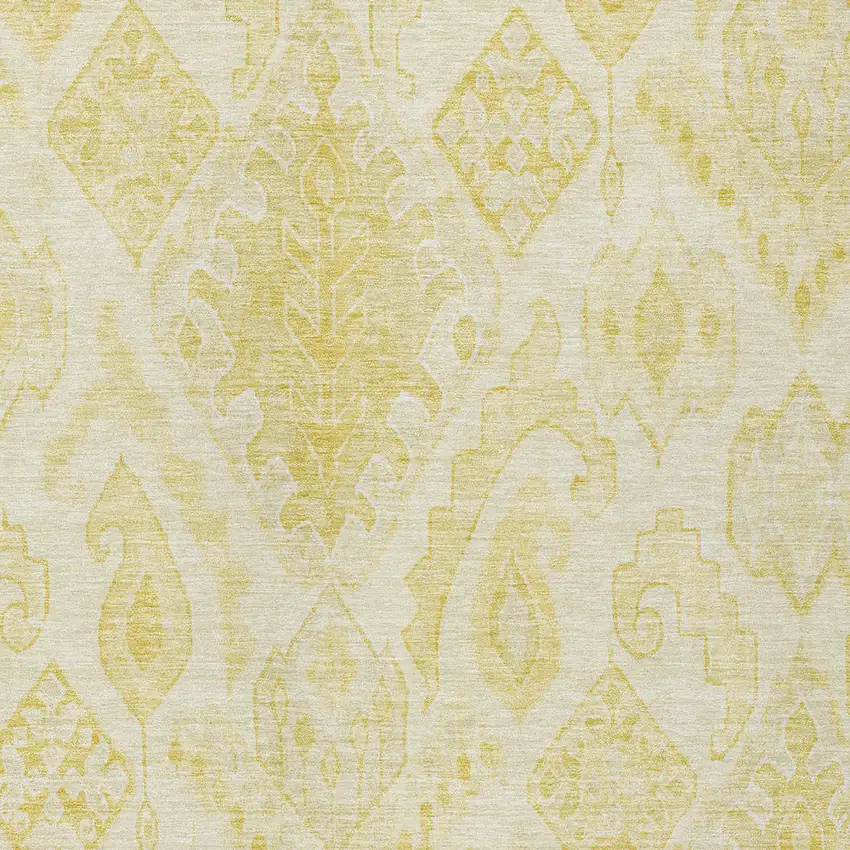 Gold Ivory And Beige Moroccan Washable Indoor Outdoor Area Rug Photo 6