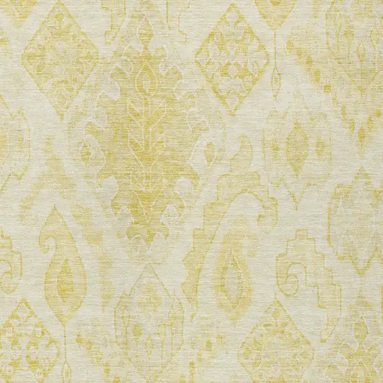 Gold Ivory And Beige Moroccan Washable Indoor Outdoor Area Rug Photo 6