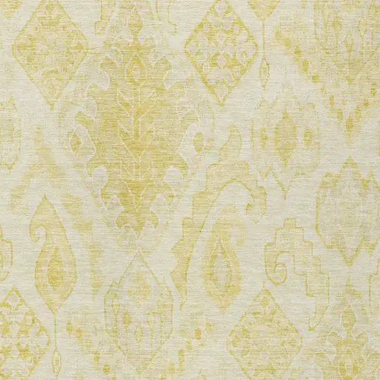 Gold Ivory And Beige Moroccan Washable Indoor Outdoor Area Rug Photo 6