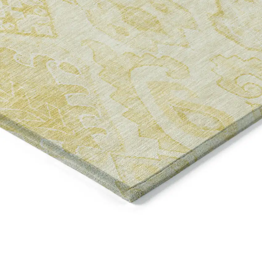 Gold Ivory And Beige Moroccan Washable Indoor Outdoor Area Rug Photo 5