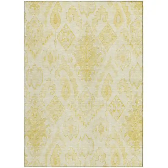 Gold Ivory And Beige Moroccan Washable Indoor Outdoor Area Rug Photo 7