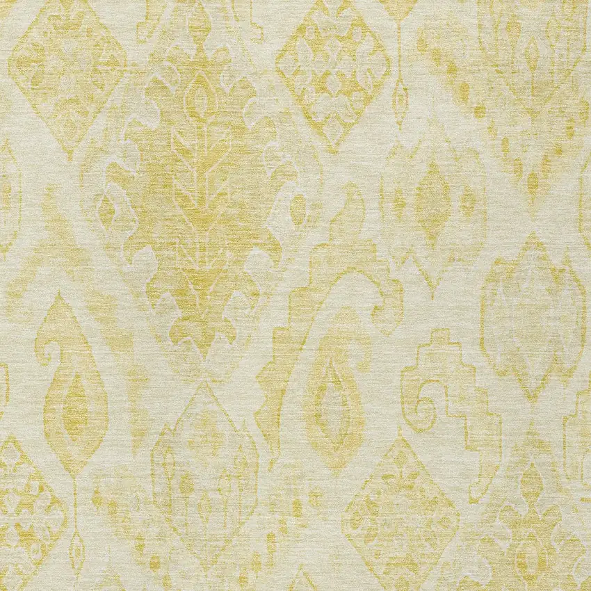 Gold Ivory And Beige Moroccan Washable Indoor Outdoor Area Rug Photo 6