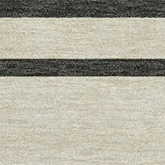 Gold Ivory And Black Striped Washable Area Rug With UV Protection Photo 2