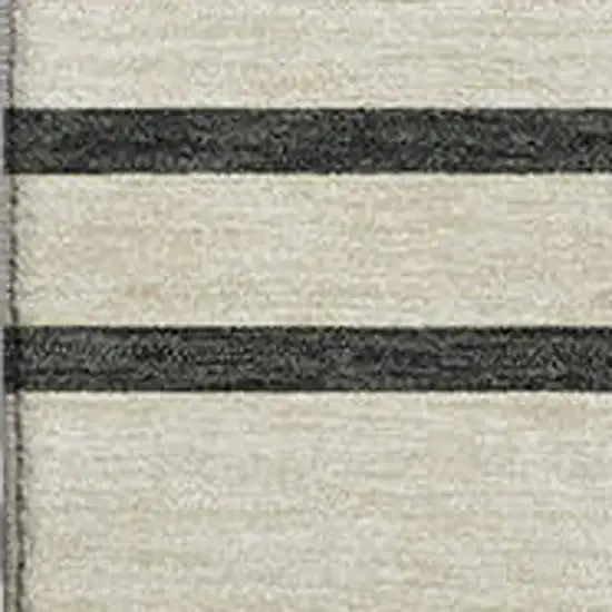 Gold Ivory And Black Striped Washable Area Rug With UV Protection Photo 2