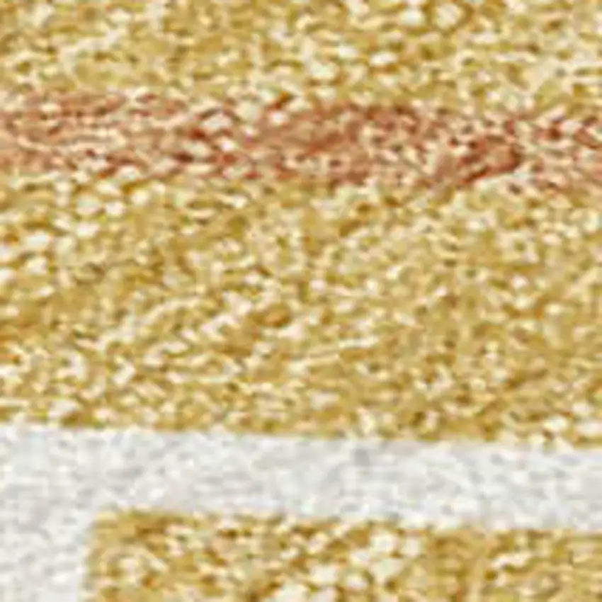 Gold Ivory And Blue Striped Washable Indoor Outdoor Area Rug Photo 2