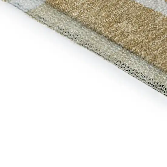 Gold Ivory And Gray Abstract Geometric Washable Area Rug With UV Protection Photo 7