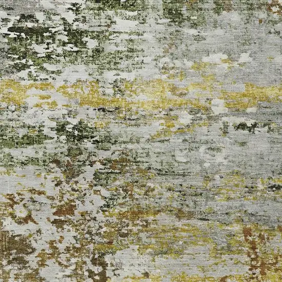 Gold Ivory And Gray Abstract Washable Indoor Outdoor Area Rug Photo 4