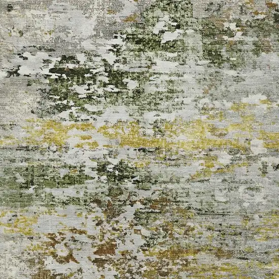 Gold Ivory And Gray Abstract Washable Indoor Outdoor Area Rug Photo 4