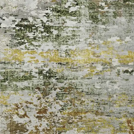 Gold Ivory And Gray Abstract Washable Indoor Outdoor Area Rug Photo 4