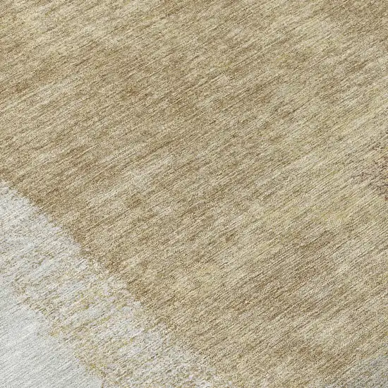 Gold Ivory And Gray Abstract Washable Indoor Outdoor Area Rug Photo 6