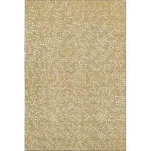Photo of Gold Ivory And Gray Polka Dot Washable Area Rug With UV Protection