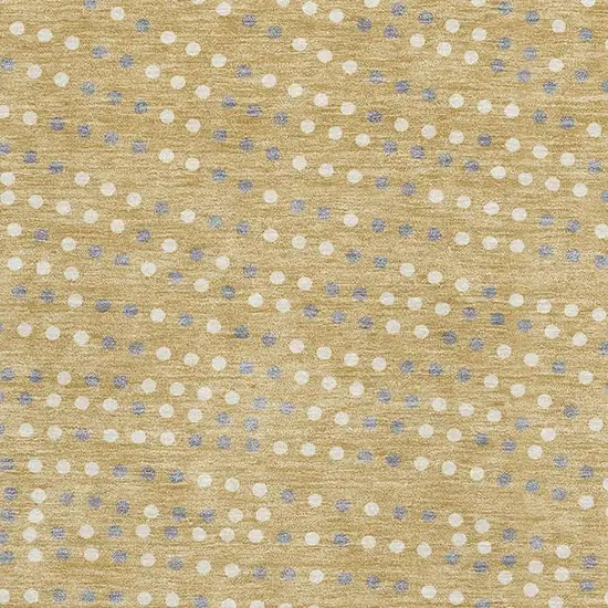 Gold Ivory And Gray Polka Dot Washable Area Rug With UV Protection Photo 2