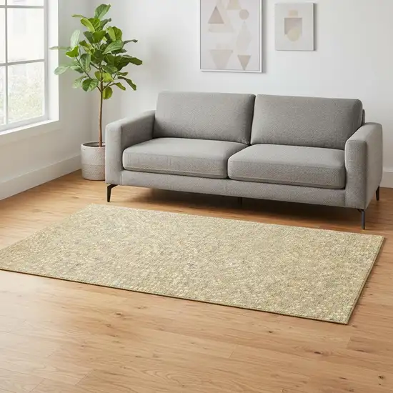 Gold Ivory And Gray Polka Dot Washable Area Rug With UV Protection Photo 2