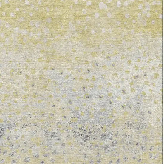 Gold Ivory And Gray Polka Dot Washable Area Rug With UV Protection Photo 2