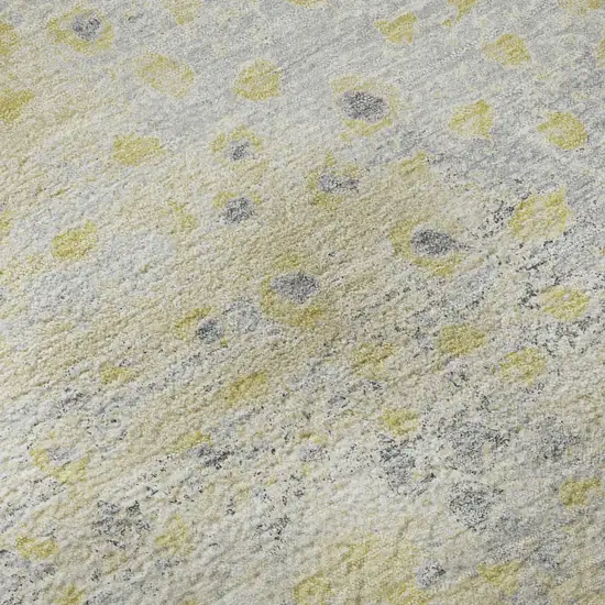 Gold Ivory And Gray Polka Dot Washable Area Rug With UV Protection Photo 9