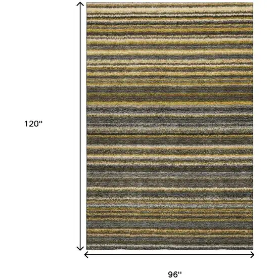 Gold Ivory And Gray Striped Washable Area Rug With UV Protection Photo 5