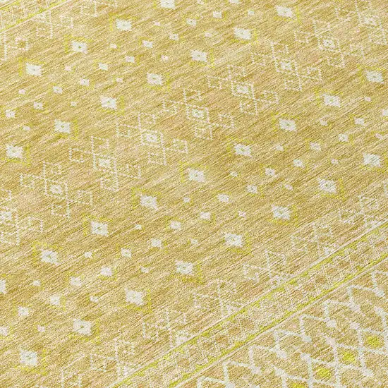 Gold Ivory And Taupe Tribal Washable Indoor Outdoor Area Rug Photo 9