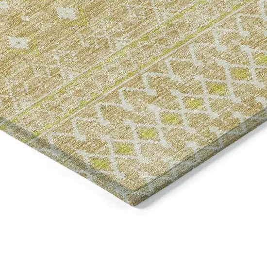 Gold Ivory And Taupe Tribal Washable Indoor Outdoor Area Rug Photo 3