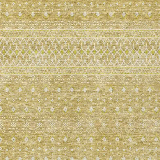 Gold Ivory And Taupe Tribal Washable Indoor Outdoor Area Rug Photo 7