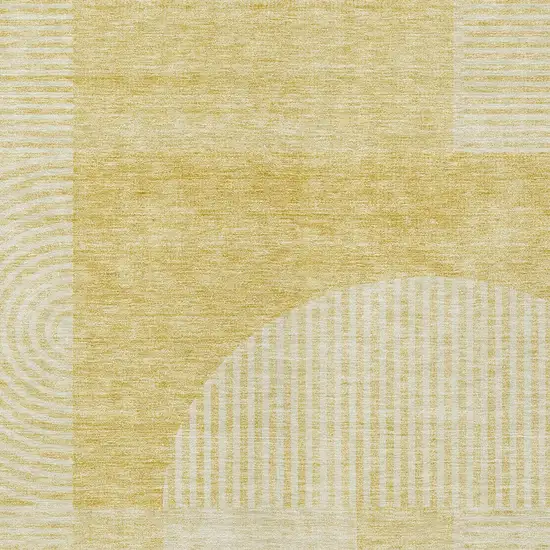 Gold Ivory And Yellow Geometric Washable Indoor Outdoor Area Rug Photo 4