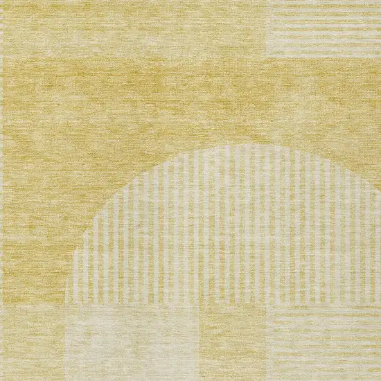 Gold Ivory And Yellow Geometric Washable Indoor Outdoor Area Rug Photo 4