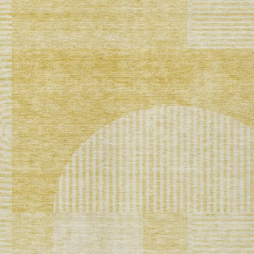 Gold Ivory And Yellow Geometric Washable Indoor Outdoor Area Rug Photo 4