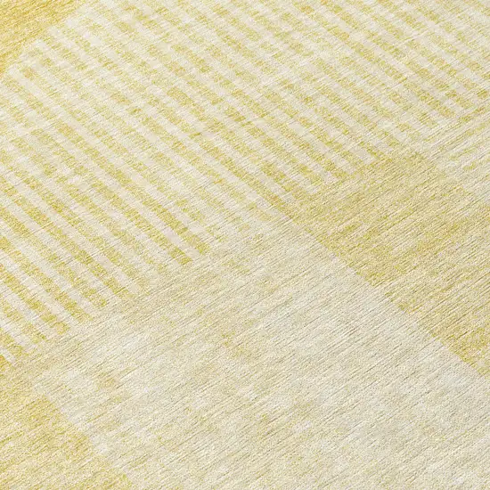 Gold Ivory And Yellow Geometric Washable Indoor Outdoor Area Rug Photo 7