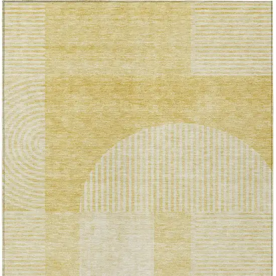 Gold Ivory And Yellow Geometric Washable Indoor Outdoor Area Rug Photo 5