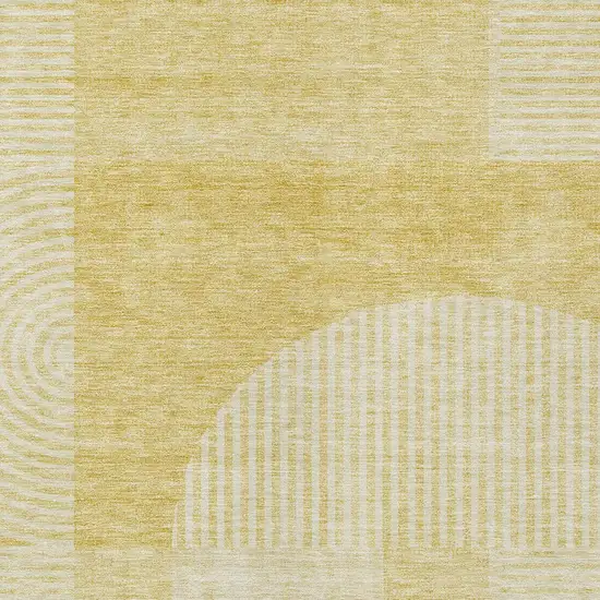 Gold Ivory And Yellow Geometric Washable Indoor Outdoor Area Rug Photo 4