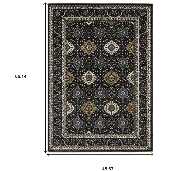 Gold Medallion Area Rug With Fringe Photo 3