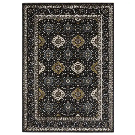 Gold Medallion Area Rug With Fringe Photo 4