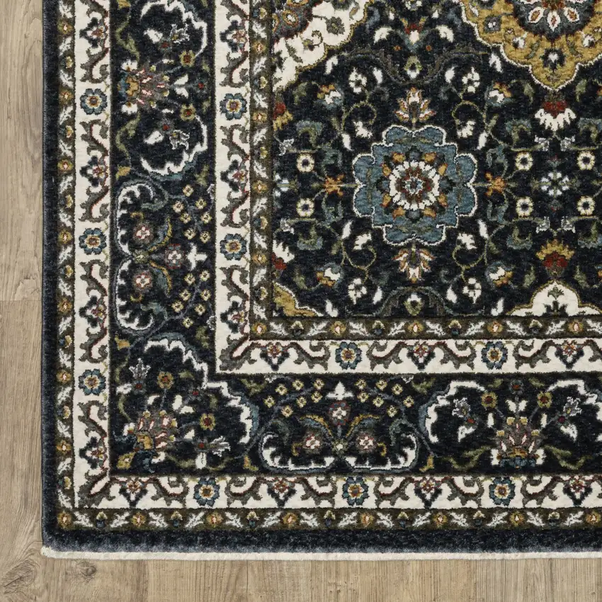 Gold Medallion Area Rug With Fringe Photo 5