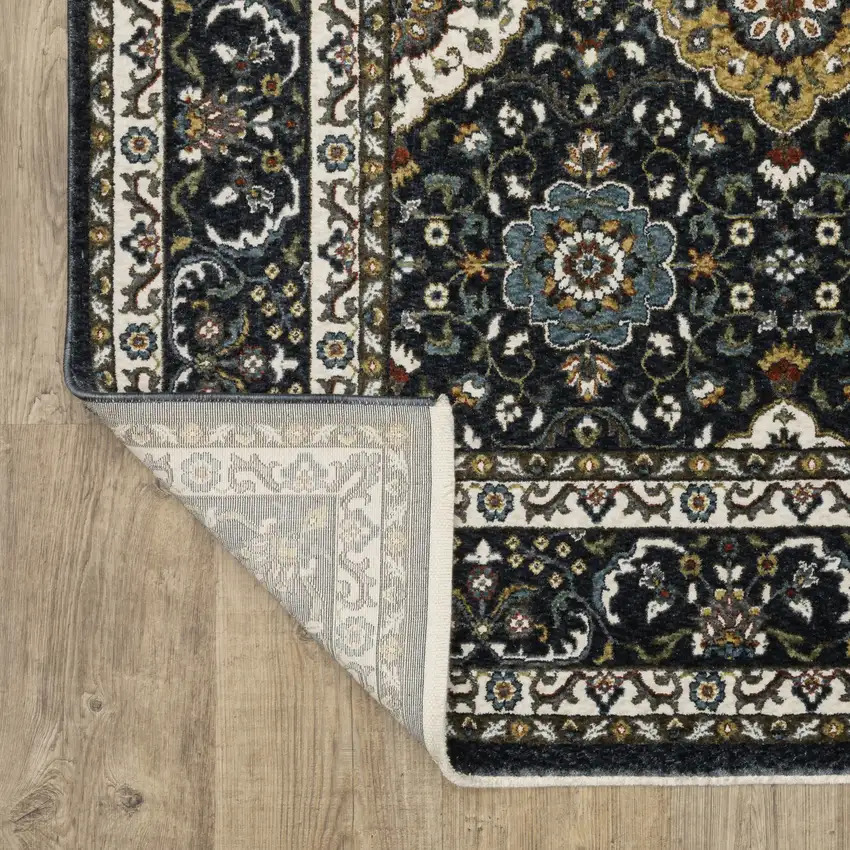 Gold Medallion Area Rug With Fringe Photo 9