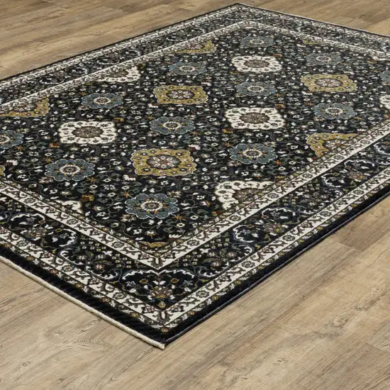 Gold Medallion Area Rug With Fringe Photo 9
