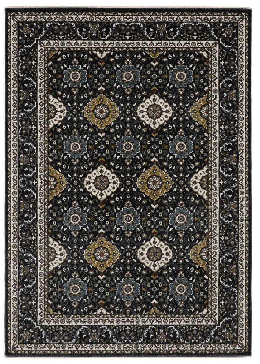 Gold Medallion Area Rug With Fringe Photo 2