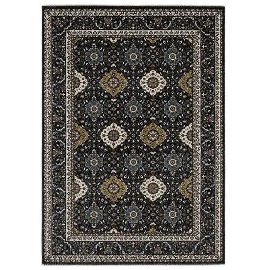 Gold Medallion Area Rug With Fringe Photo 2