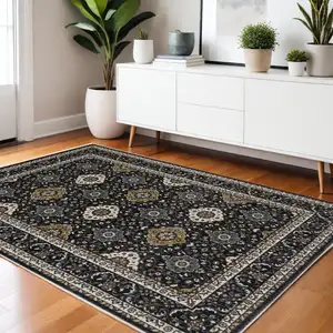 Photo of Gold Medallion Area Rug With Fringe