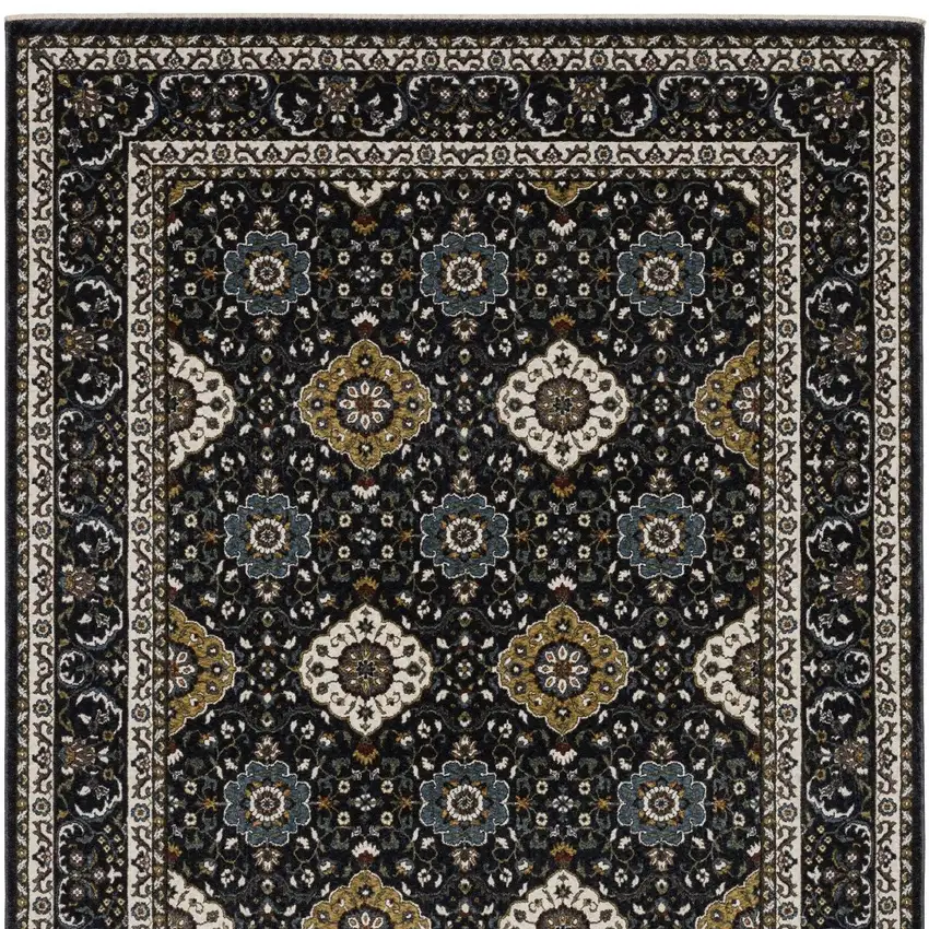 Gold Medallion Area Rug With Fringe Photo 6