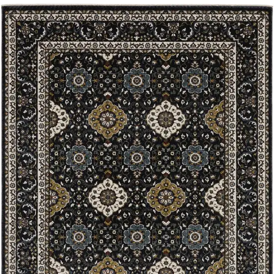 Gold Medallion Area Rug With Fringe Photo 6