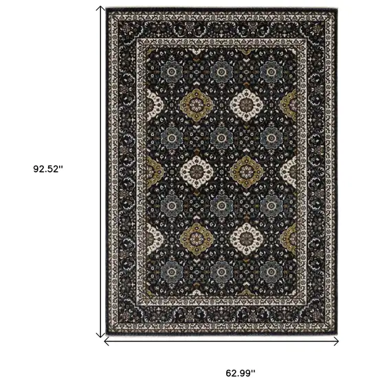 Gold Medallion Area Rug With Fringe Photo 3