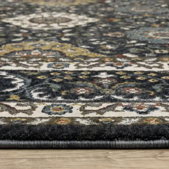 Gold Medallion Area Rug With Fringe Photo 4
