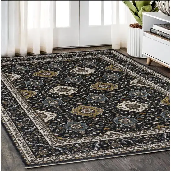 Gold Medallion Area Rug With Fringe Photo 1