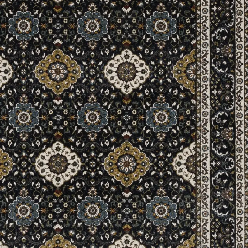 Gold Medallion Area Rug With Fringe Photo 6