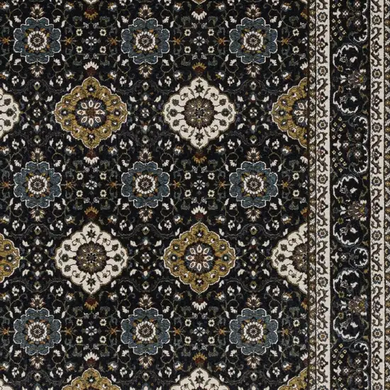 Gold Medallion Area Rug With Fringe Photo 6