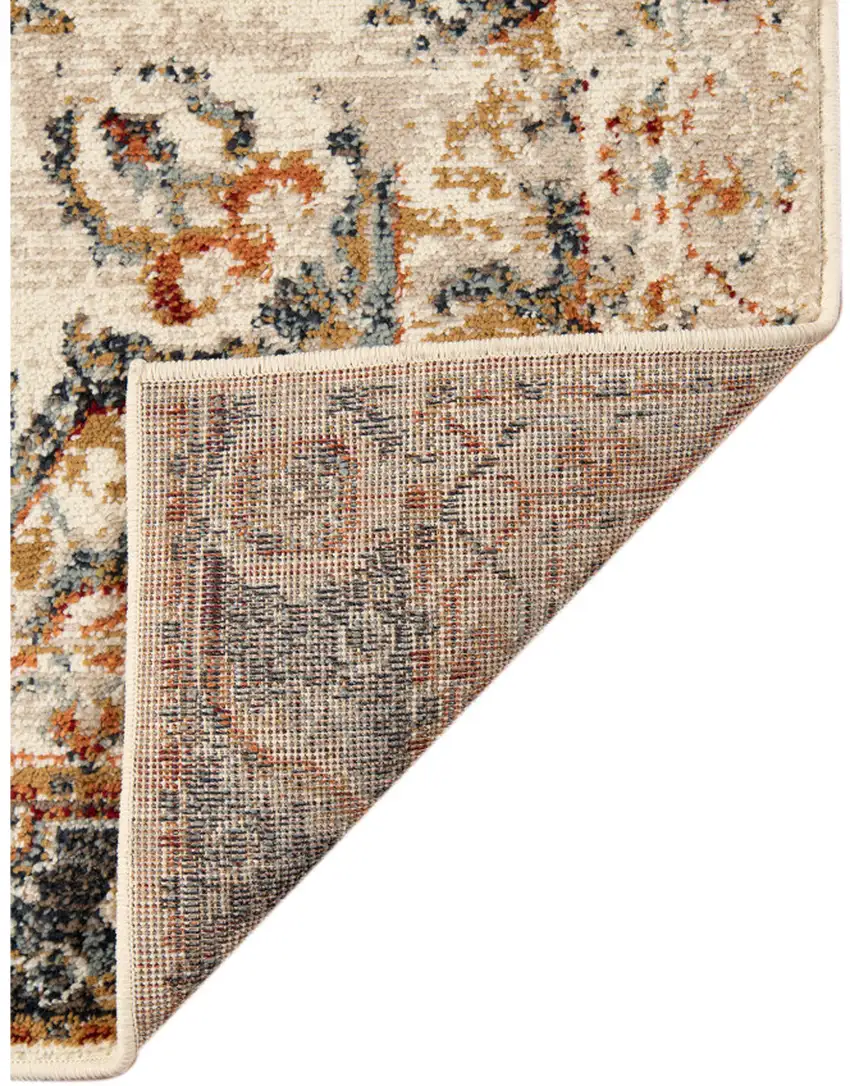 Gold Medallion Power Loom Area Rug Photo 3